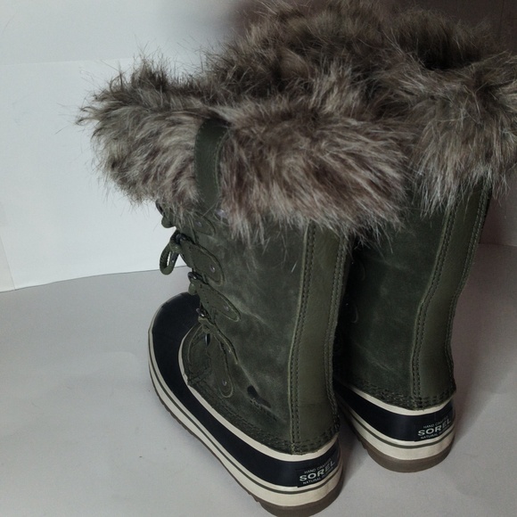 SOREL Waterproof Joan Of Arctic Green Suede Winter Boots - Picture 4 of 9